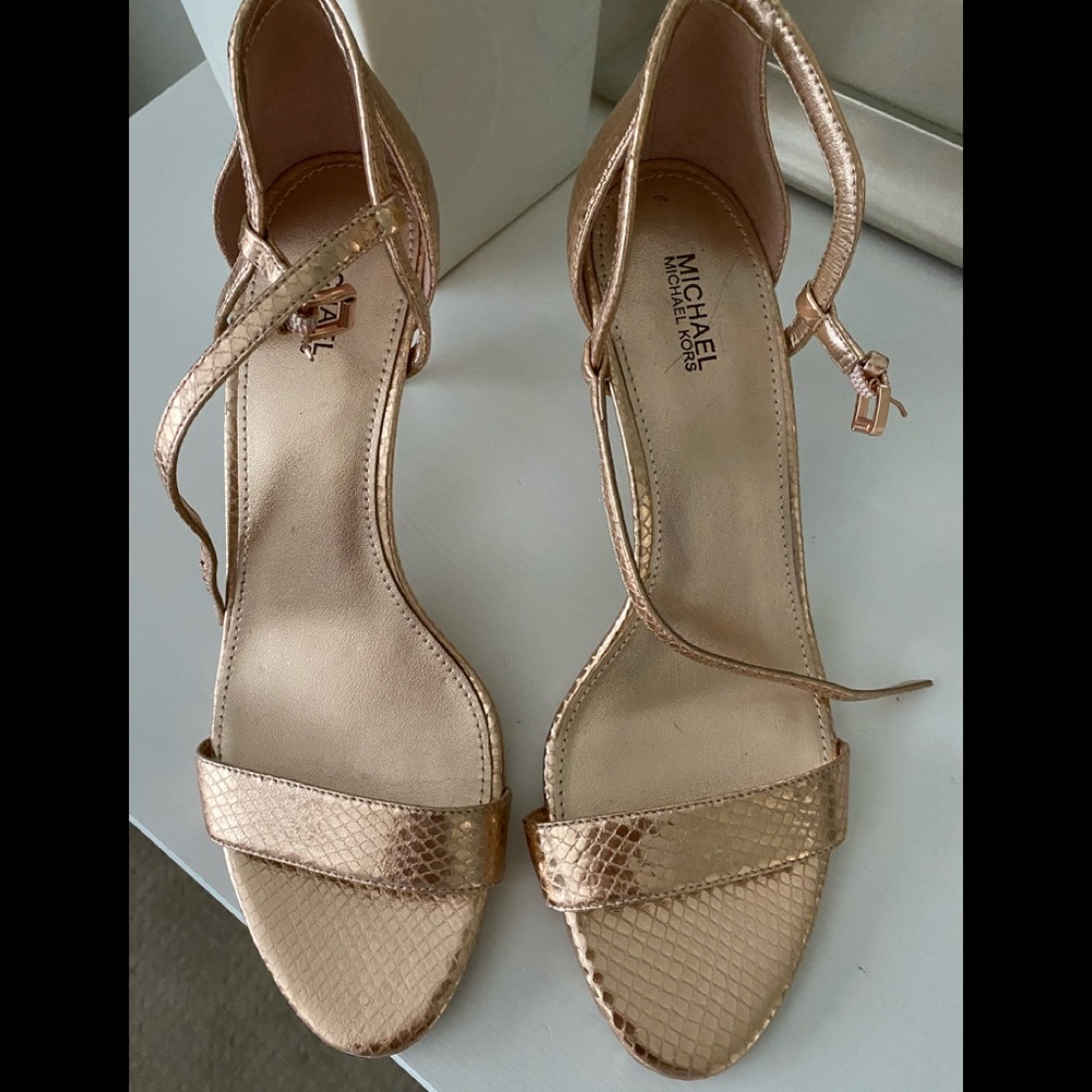 Michael Kors Rose Gold Strappy heels
